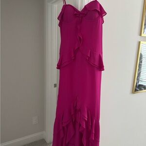 Lovers + Friends Strapless Fuchsia Dress